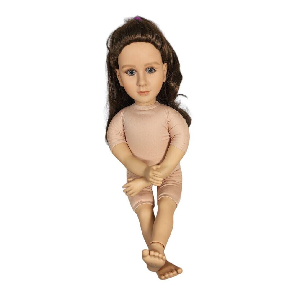 My Twinn 24" Doll 2002 Wearing PJs Poseable Long Dark Brown Hair Blue Eyes - Picture 14 of 16